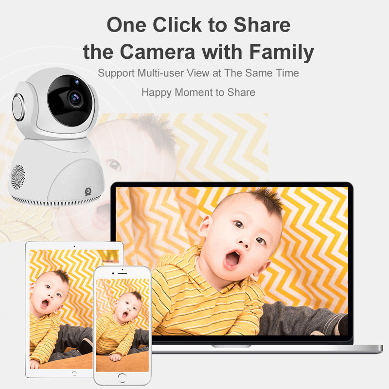 Cámara de Seguridad Inalámbrica 360° Full HD 1080P con Visión Nocturna, Audio Bidireccional y Detección de Movimiento | Cámara PTZ WiFi Inteligente para Hogar u Oficina-3