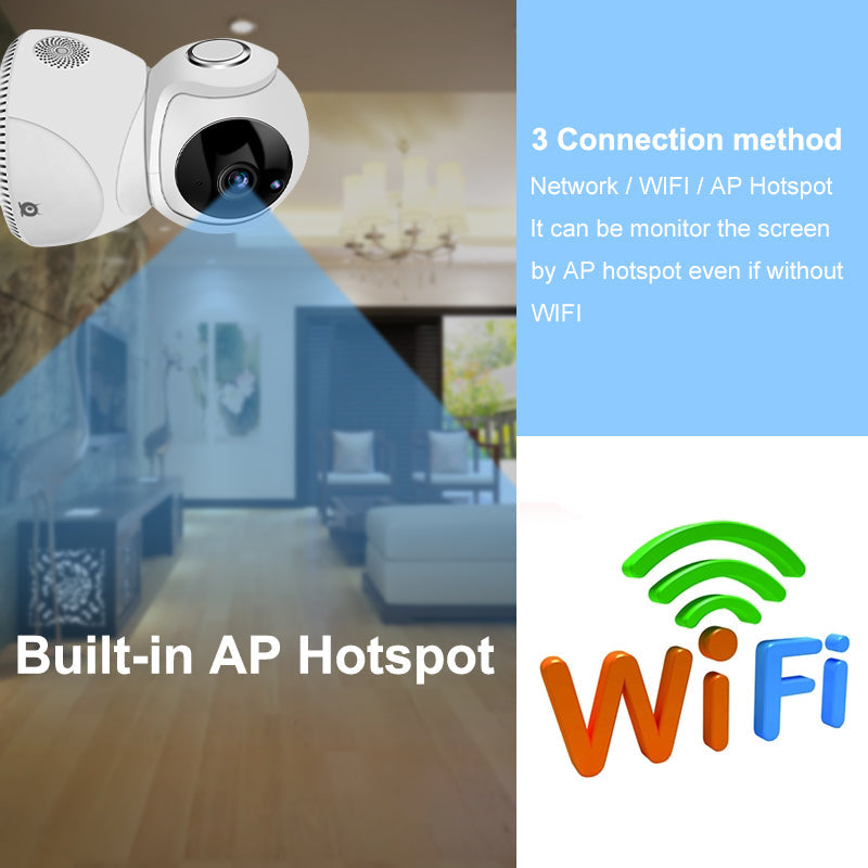 Cámara de Seguridad Inalámbrica 360° Full HD 1080P con Visión Nocturna, Audio Bidireccional y Detección de Movimiento | Cámara PTZ WiFi Inteligente para Hogar u Oficina-4