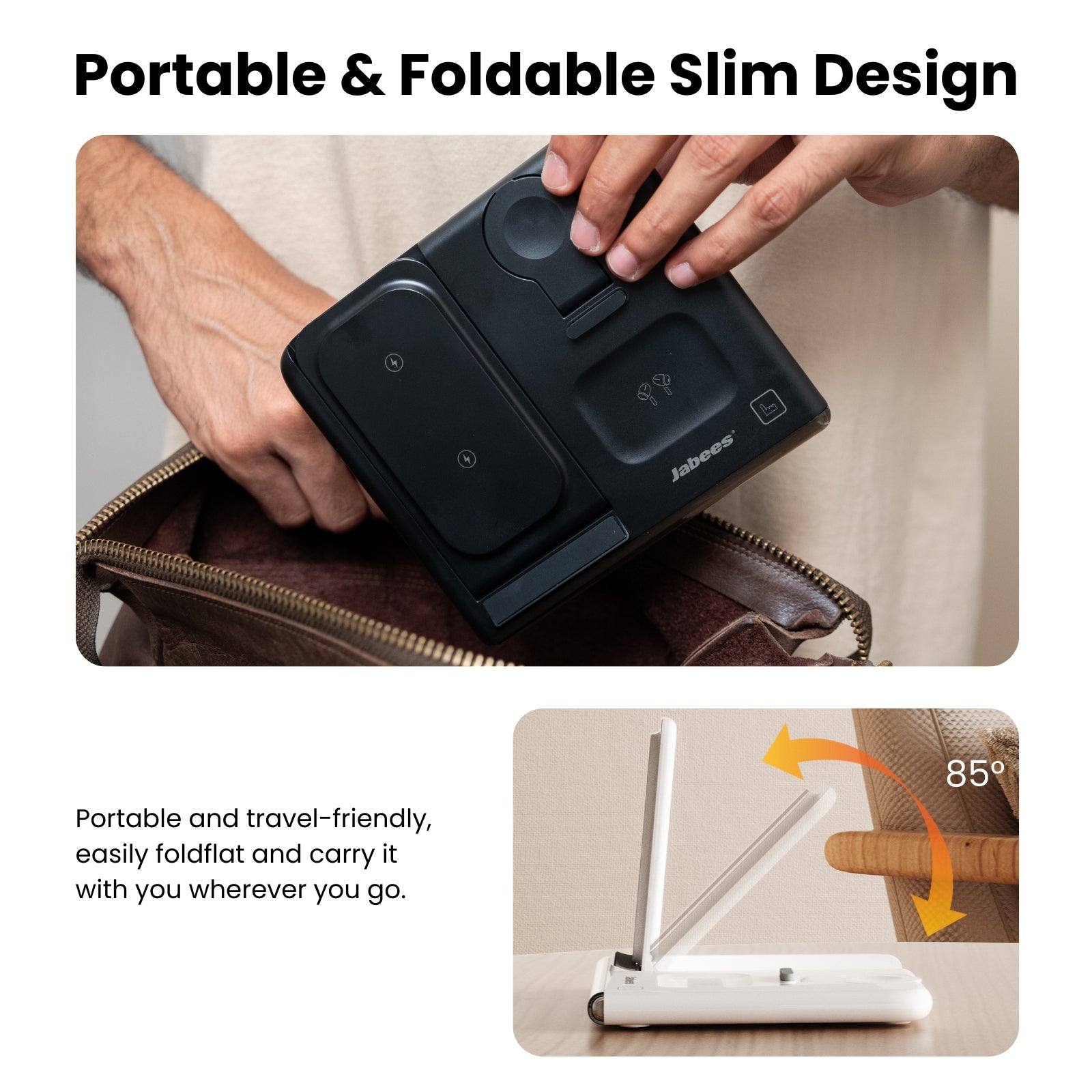 PowerGlow - Jabees PowerGlow 4-In-1 Foldable Wireless Charging Station with LED Night Light-3