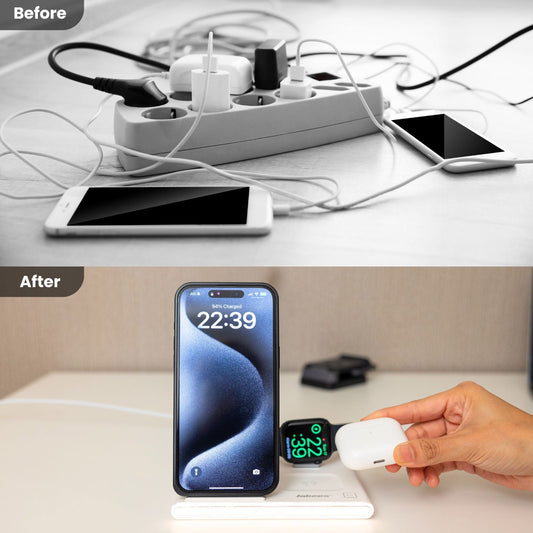PowerGlow - Jabees PowerGlow 4-In-1 Foldable Wireless Charging Station with LED Night Light-1