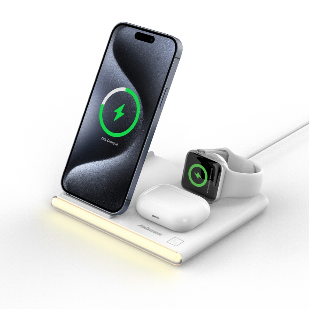 PowerGlow - Jabees PowerGlow 4-In-1 Foldable Wireless Charging Station with LED Night Light-6