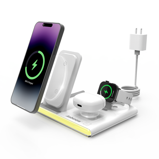 PowerGlow - Jabees PowerGlow 4-In-1 Foldable Wireless Charging Station with LED Night Light-0